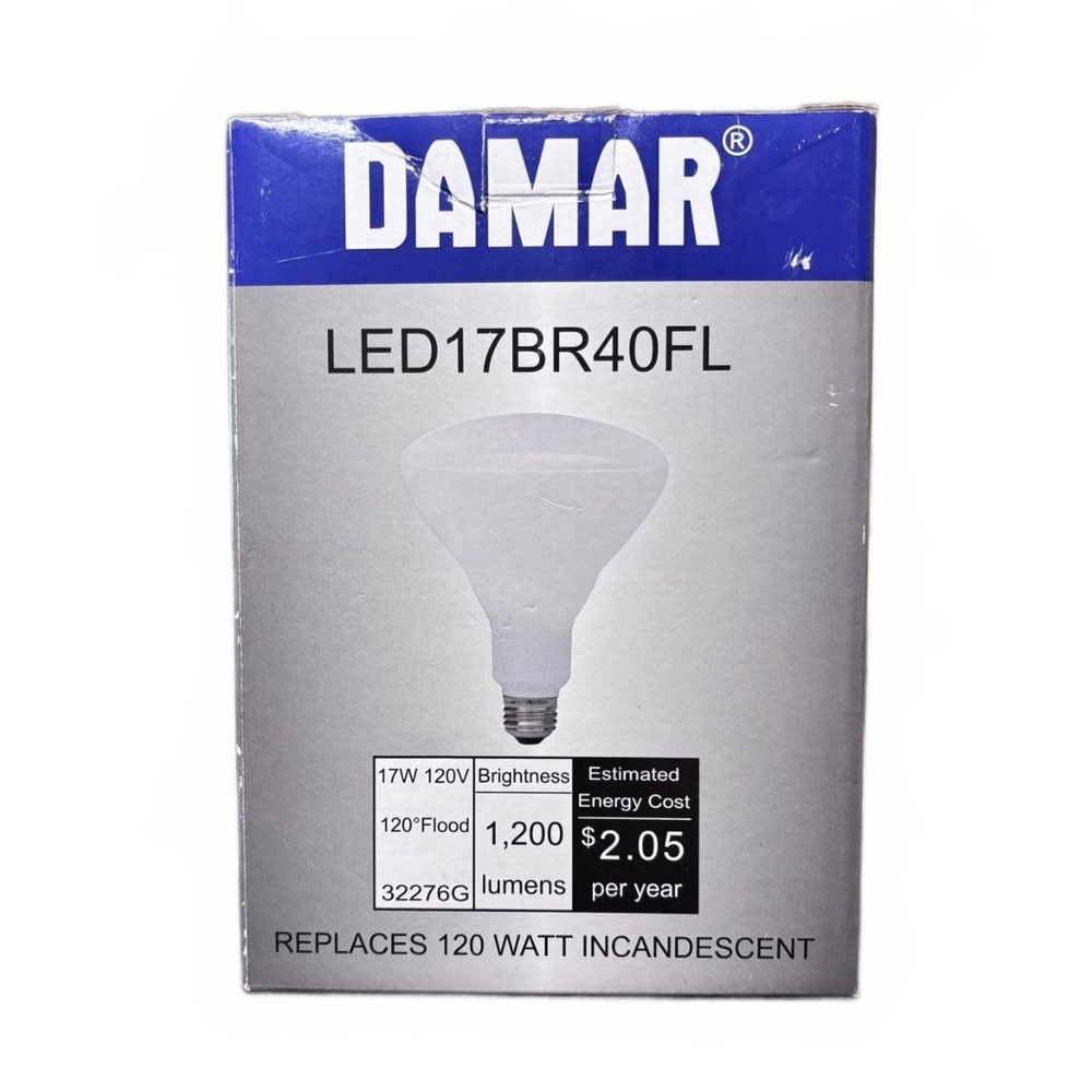 DAMAR LED17BR40FL 17W LED Light Bulb 1200 Lumens, 120V, E26 Medium Base